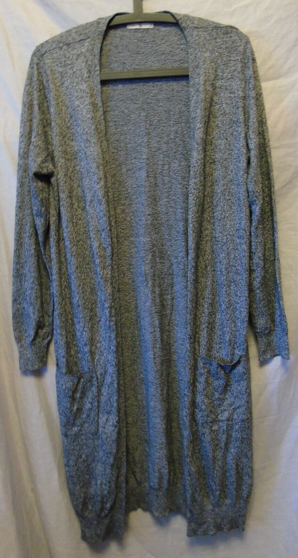 Grey Fleck Thin Knit Open Cardigan Size 16 TU