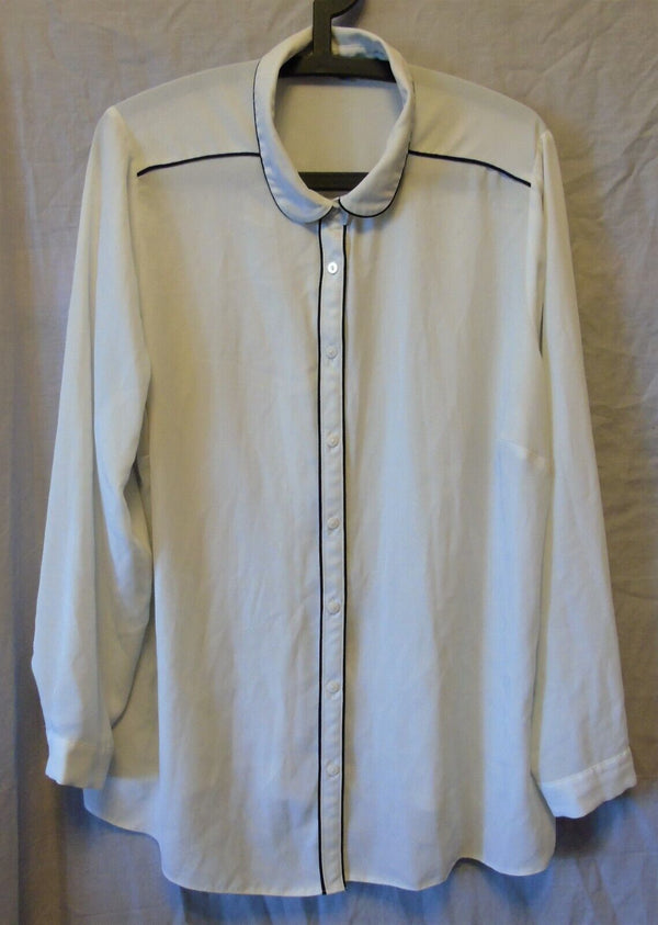 Off White Floaty Shirt Blouse Top Size 20 Matalan