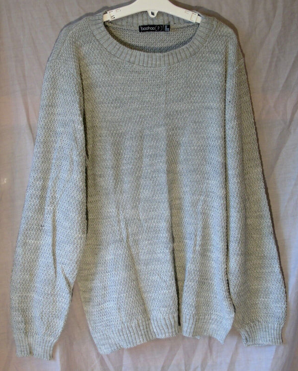 Grey Textured Knit Jumper Age 13-14 Years Boohoo UK10