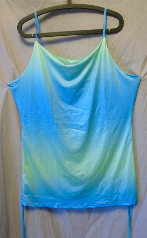 Blue Green Dip Dye Strappy Blouse Top Size 20 2XL Shein