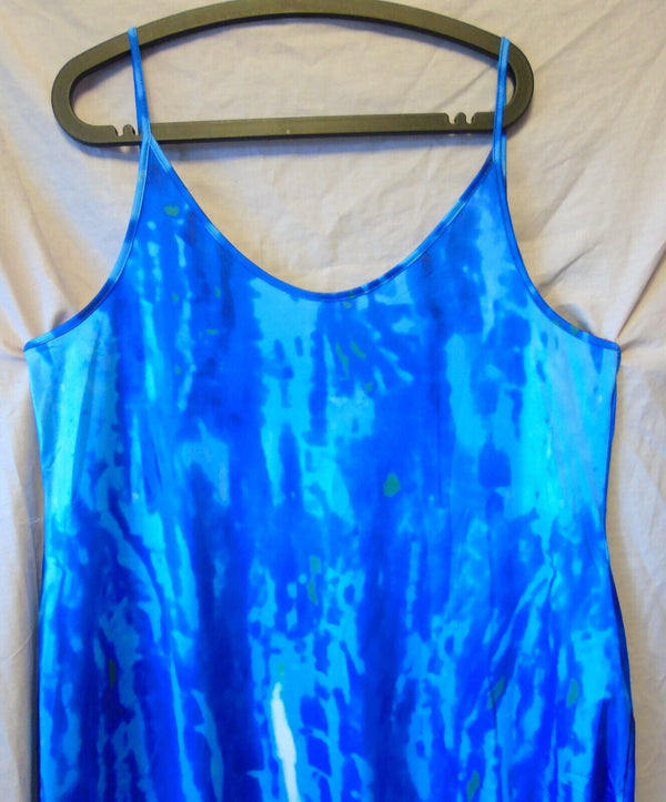 Blue Tie-Dye Summer Maxi Dress Size 16 XL Shein