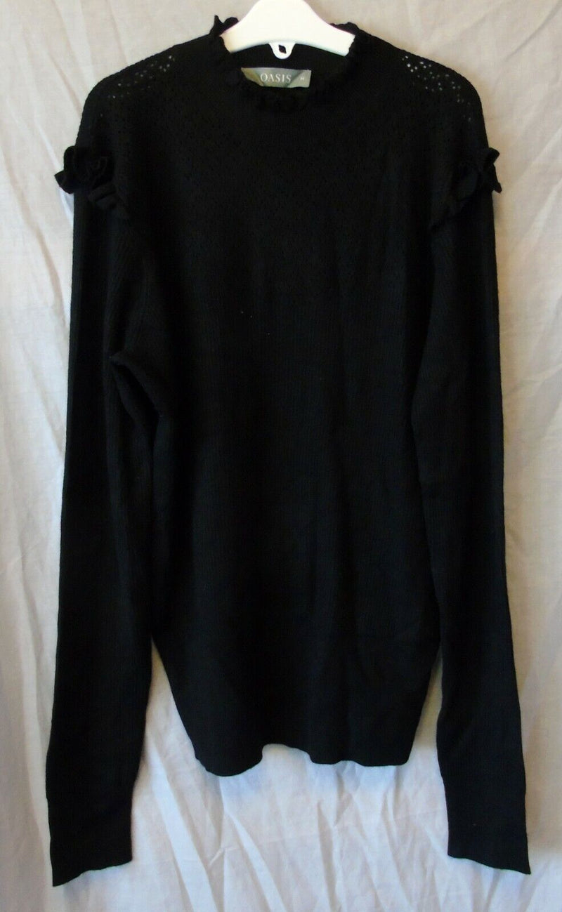 Black Thin Knit Jumper Age 13-14 Years Oasis M