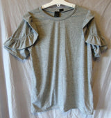 Grey Blouse T-Shirt Top Age 13-14 Years Lost Ink UK10