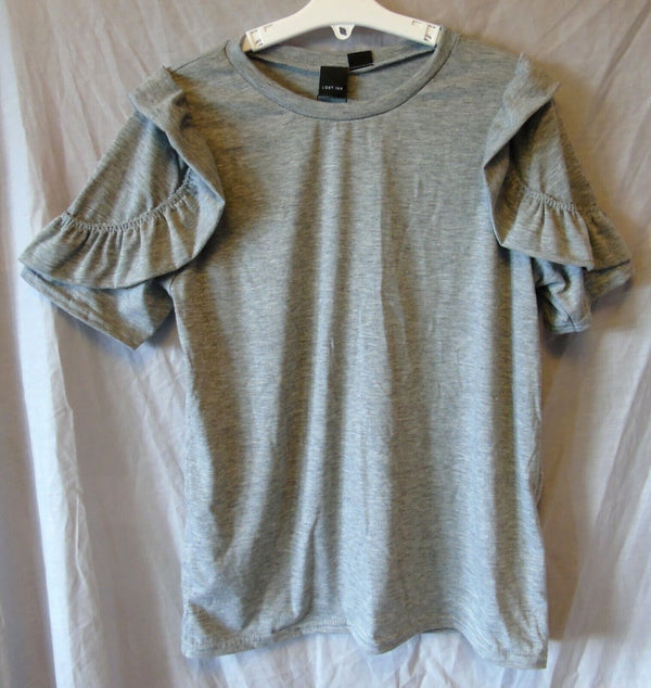 Grey Blouse T-Shirt Top Age 13-14 Years Lost Ink UK10