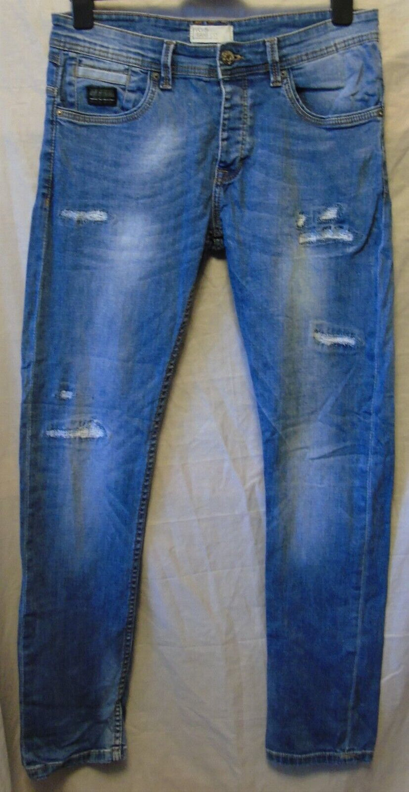 Blue Distressed Regular Jeans W32" L31" Voi