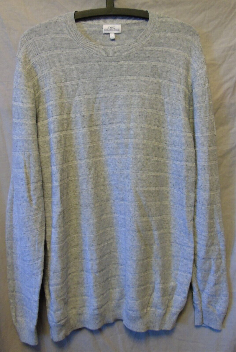 Grey Stripe Jumper Size L Large Next