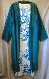 Green Blue 2-Piece Chemise Robe Gown Set Size 22 3XL Shein Curve