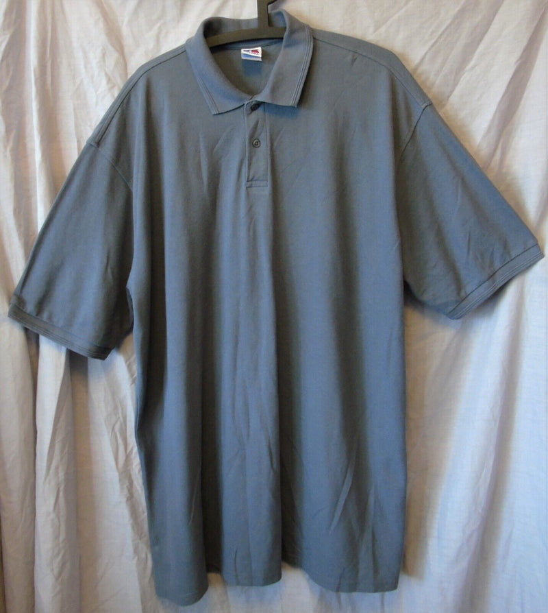 Grey Polo Shirt Size 4XL Russell Athletic