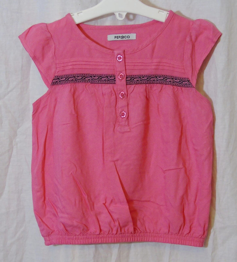 Pink Pleated Blouse Top Age 2-3 Years Pep & Co