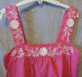 Pink Embroidered Linen Dress Size 8 M&S