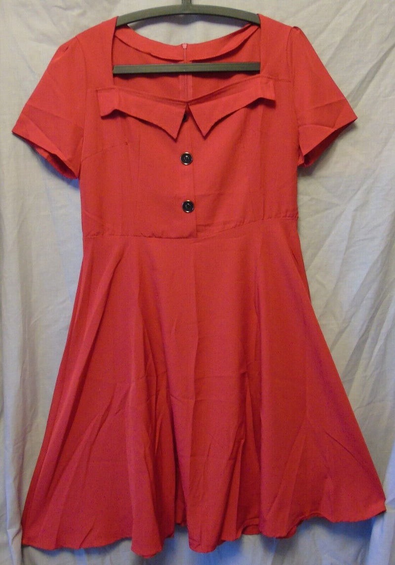 Red Floaty Swing Dress Size 10 Shein