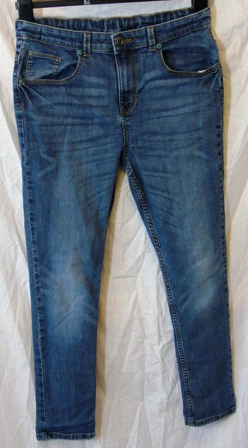 Blue Whiskered Denim Straight Leg Jeans Age 11-12 Years F&F