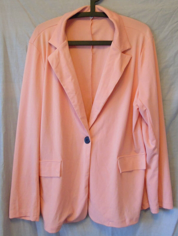 Coral Pink Soft Blazer Jacket Size 22 3XL Shein Curve