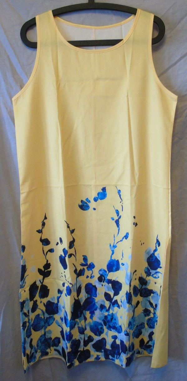 Blue Yellow 2-Piece Chemise Robe Gown Set Size 12-14 Shein