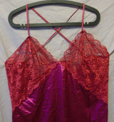 Red Satin Lace Chemise Nightie Size 16 XL Shein