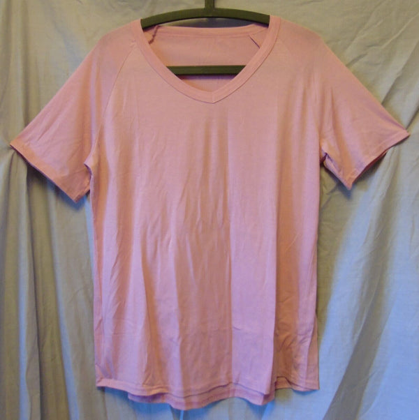 Pale Pink V-Neck T-Shirt Top Size 20 2XL Shein