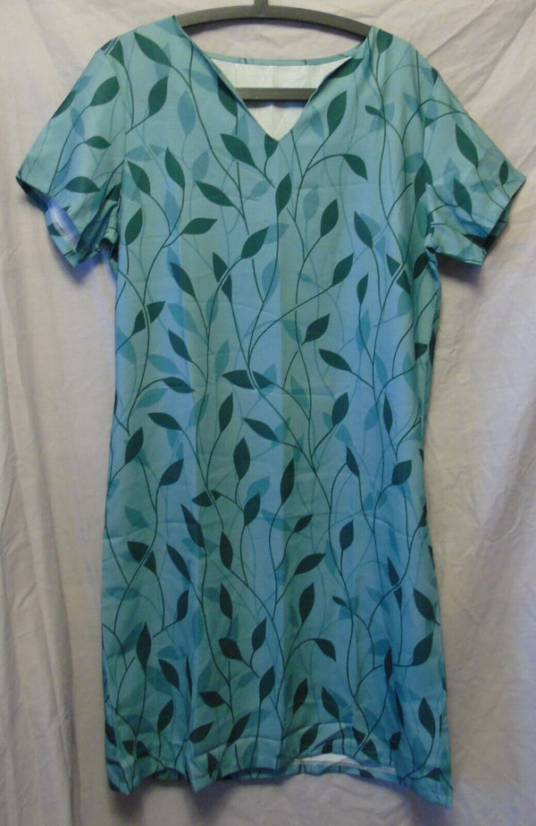 Green Leaf Pattern Midi Dress Size 16 XL Shein