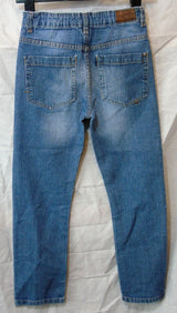 Blue Textured Relaxed Fit Jeans Age 9-10 Years Cherokee