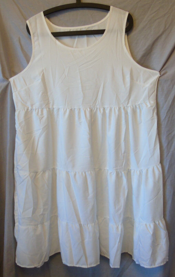 White Sheen Tiered Dress Size 22 3XL Shein Curve