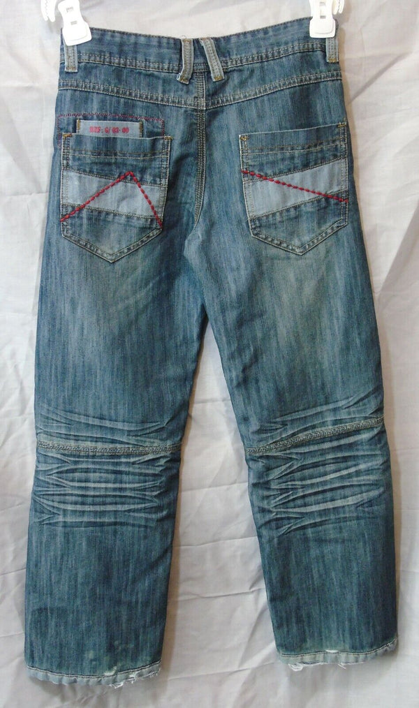 Blue Whiskered Distressed Jeans Age 8 Years TU