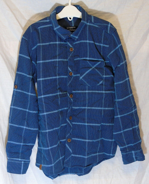 Blue Check Long Sleeve Shirt Age 7-8 Years LC Waikiki