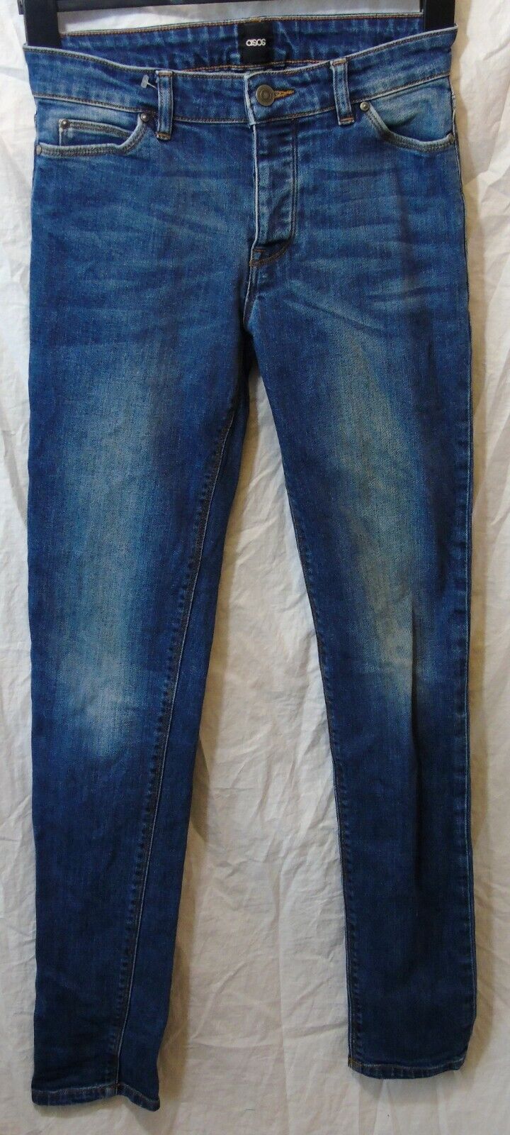 Blue Whiskered Denim Jeans 26"W 32"L Age 13-14 Years Asos