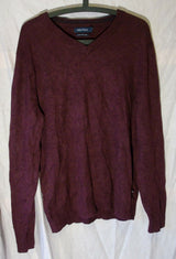 Maroon Red Thin Knit Jumper Size Large L Nautica