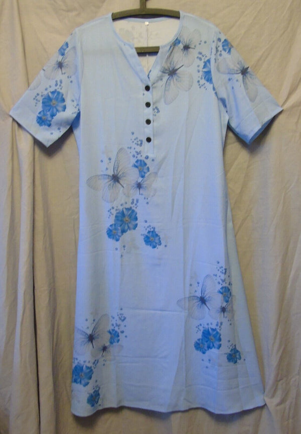 Blue Butterfly Summer Dress Size 16 Shein