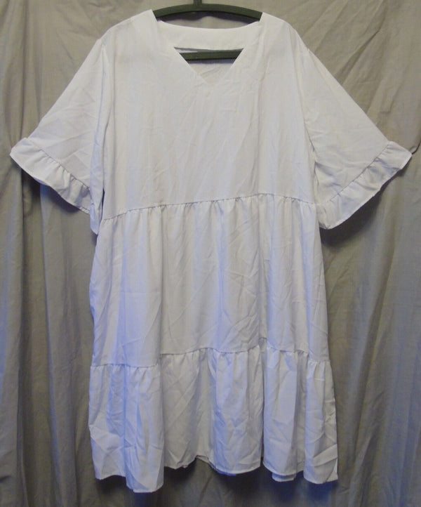 White Summer Smock Dress Size 20 2XL Shein