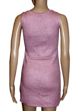 Pink Mohair Wool Sparkly Sequins Sleeveless Jumper Size 12 16 C&A