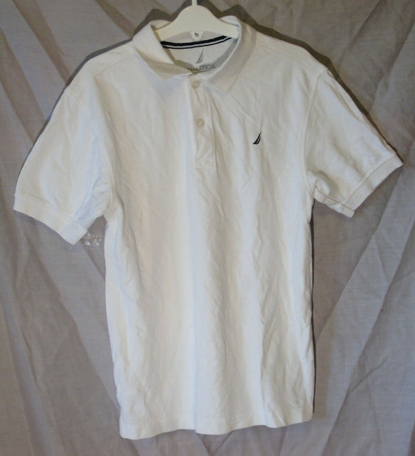 White Logo Front Polo Shirt Age 10-11 Years Nautica