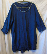 Blue Beaded Floaty Beach Cover Up Dress Size 16 XL Rupali