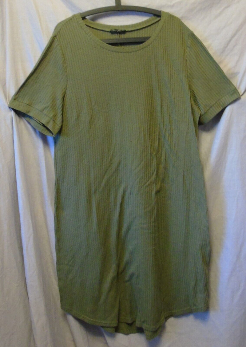 Khaki Green Textured Modest Dress Size 20 2XL Shein Curve