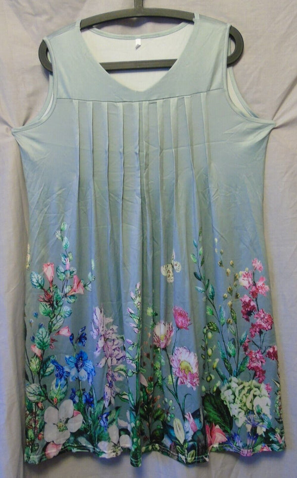 Green Sheen Pleat Front Floral Chemise Nightie Size 16 XL Shein