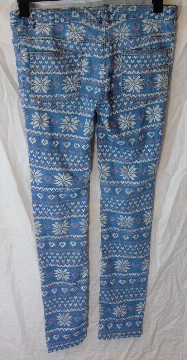 Blue Fair Isle Xmas Skinny Stretch Jeans Age 14 Years Next