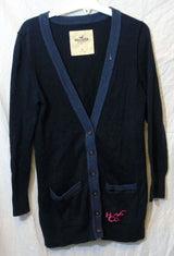 Blue Long Line Thin Knit Cardigan Age 14-15 Years Hollister