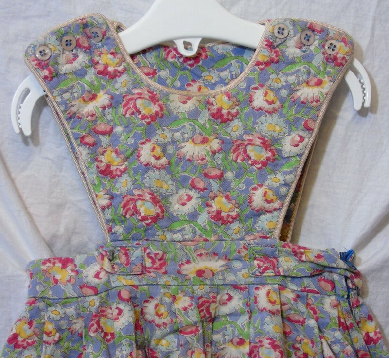 Blue Floral Wool Blend Dress Age 18-24 Months David Charles