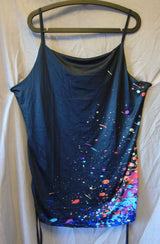 Black Multi Splatter Satin Blouse Top Size 20 2XL Shein