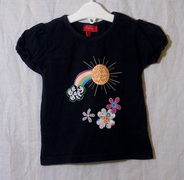 Black Glitter T-Shirt Top Age 4 Years Debenhams