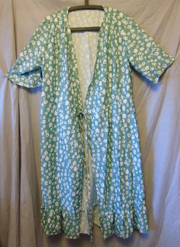 Green Floral Belted Kimono Robe Size 12-14 Shein