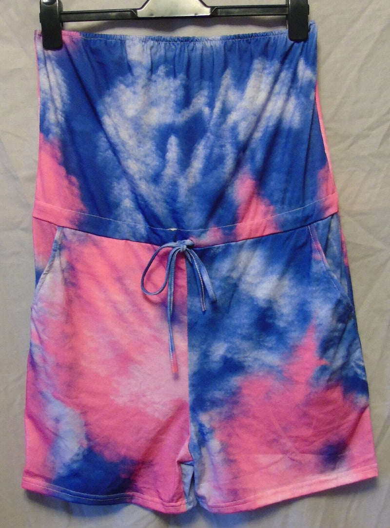 Pink Blue Tie Dye Bandeau Playsuit Size 10 Shein