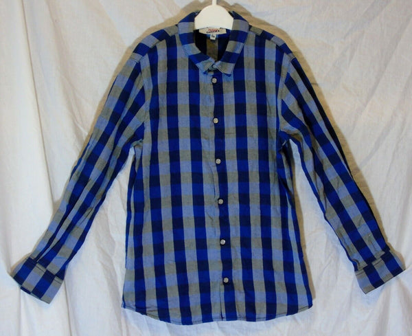 Boys Gaultier Blue Grey Stripe Logo Smart Casual Long Sleeve Shirt Age 8 Years