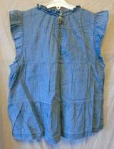 Blue Denim Blouse Top Age 14-15 Years Warehouse UK10