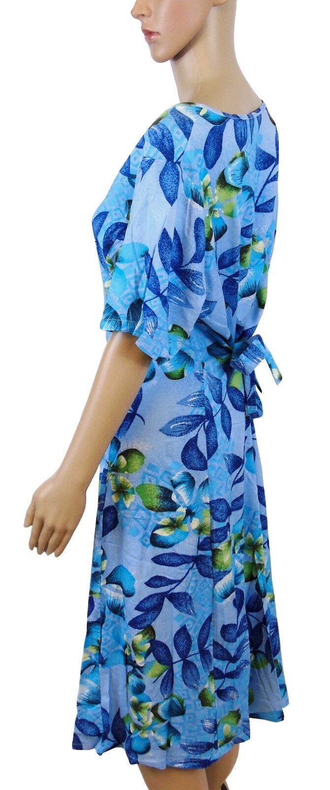 Blue Floral Tie Waist Tea Dress Size 16