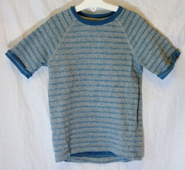 Grey Stripe Short Sleeve Sweater Top Jumper Age 6 Years TU