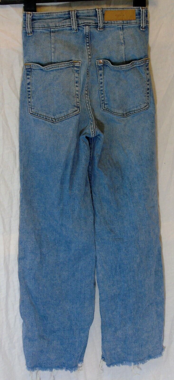 Blue Whiskered Frayed High Waist Jeans Age 7 Years H&M