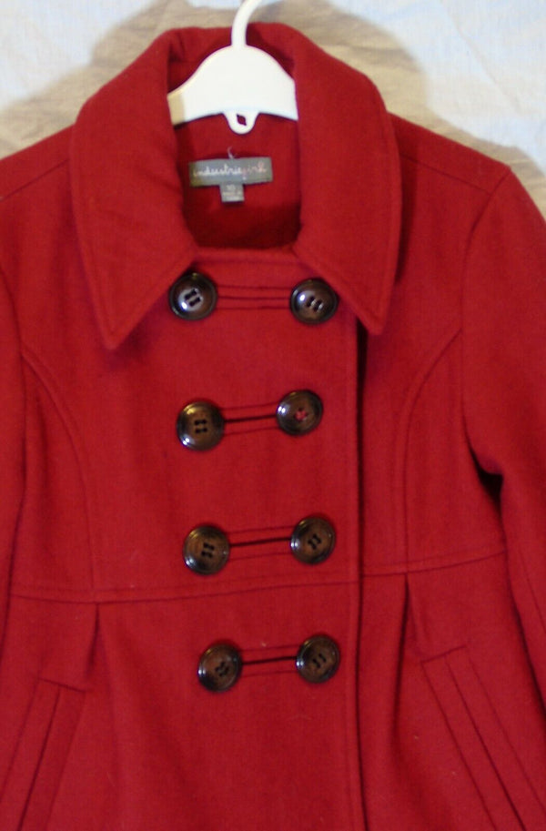 Red Wool Blend Trench Coat Age 10 Years Industrie