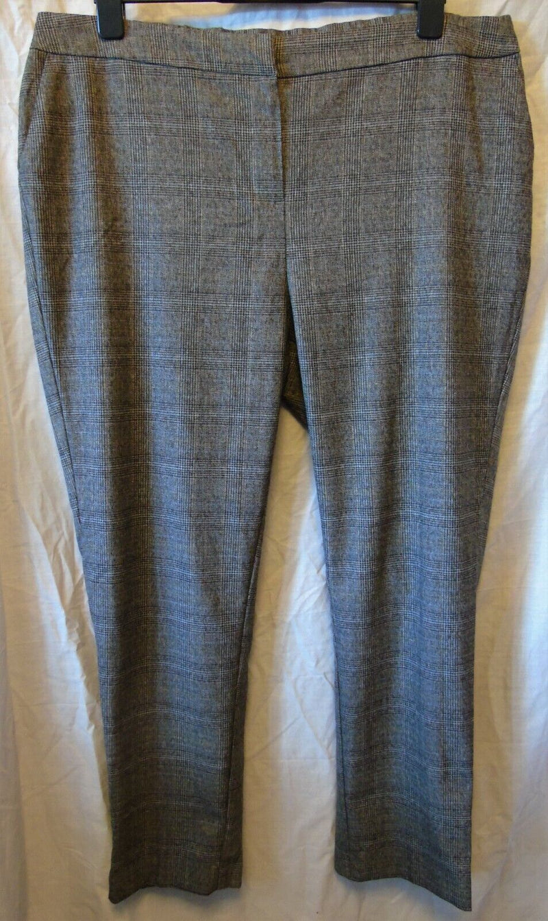 Brown Check Trousers Size 20 Kaleidoscope 27"L