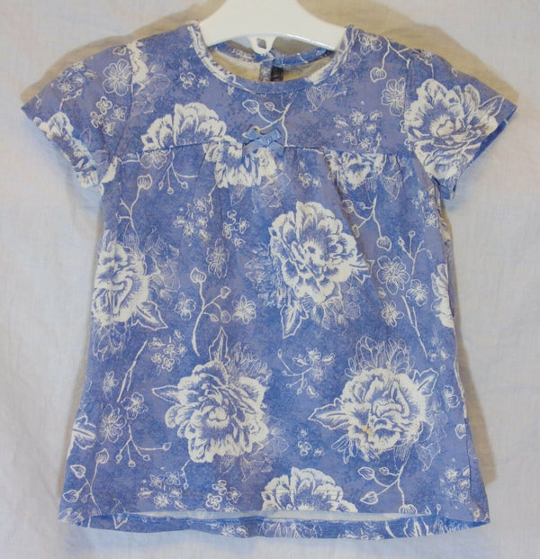 Blue Floral Tee T-Shirt Age 12-18 Months George