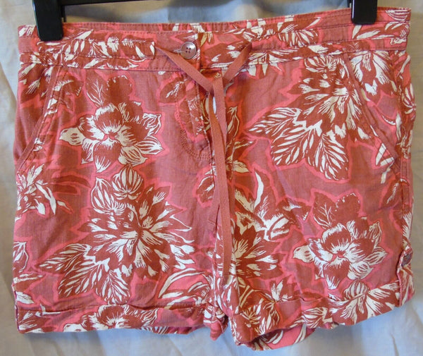 Pink Floral Linen Blend Shorts Size 8 Next